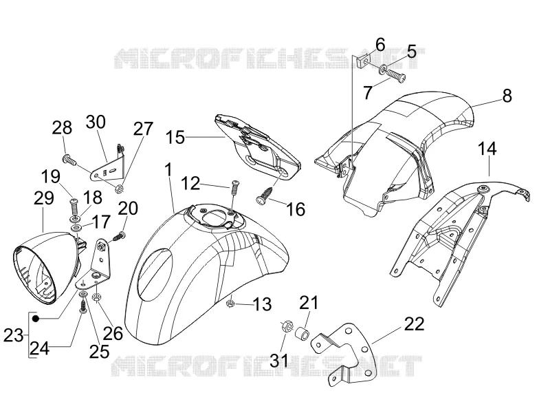 Logement roue - Garde boue VESPA VESPA-SCOOTER 250 GT 2007  GT ie 60° E3