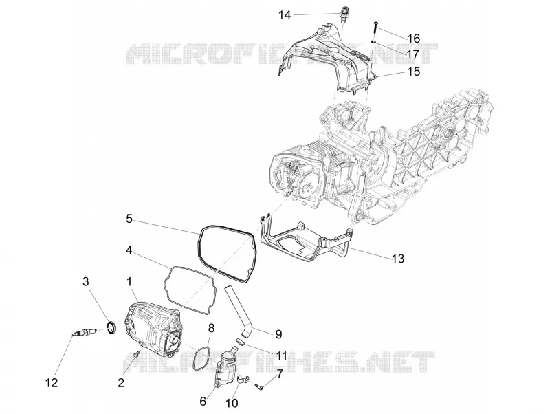 Couvre-culasse VESPA VESPA-SCOOTER 125 GTS 2016  GTS 4T 3V ie Super