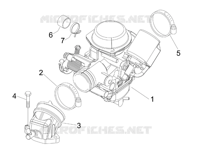 Carburateur complet - Raccord d'admission VESPA VESPA-SCOOTER 125 GTS 2007  GTS 4T E3