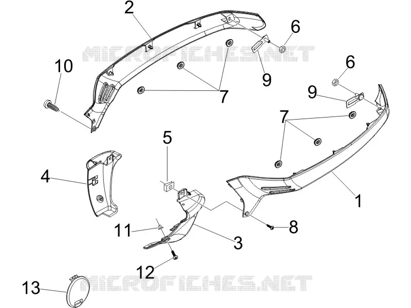 Couvertures laterales - Spoiler VESPA VESPA-SCOOTER 125 GTS 2008  GTS 4T E3