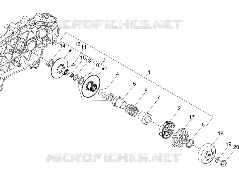 Poulie entrainee VESPA VESPA-SCOOTER 125 GTS 2008  GTS 4T E3
