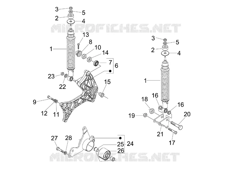 Suspension arrière - Amortisseur/s VESPA VESPA-SCOOTER 125 GTS 2010  GTS 4T E3