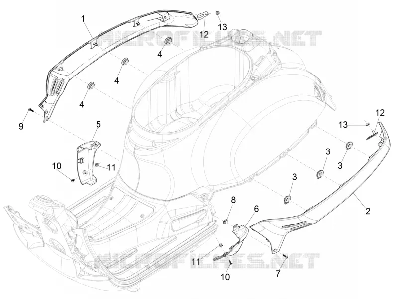 Couvertures laterales - Spoiler VESPA VESPA-SCOOTER 125 GTS 2016  GTS 4T E4 ABS