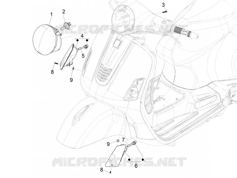 Eclairages avant - Clignotants VESPA VESPA-SCOOTER 125 GTS 2016  GTS 4T E4 ABS