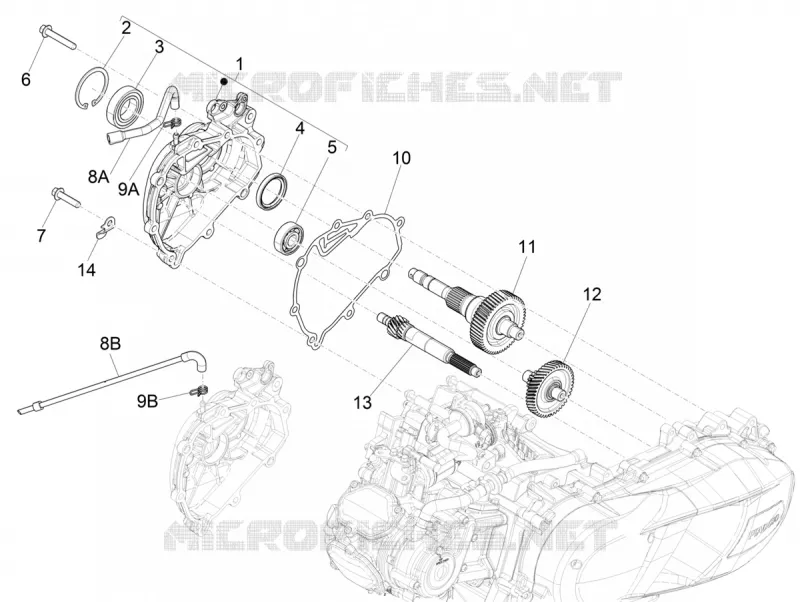 Ensemble réducteur VESPA VESPA-SCOOTER 125 GTS 2016  GTS 4T E4 ABS