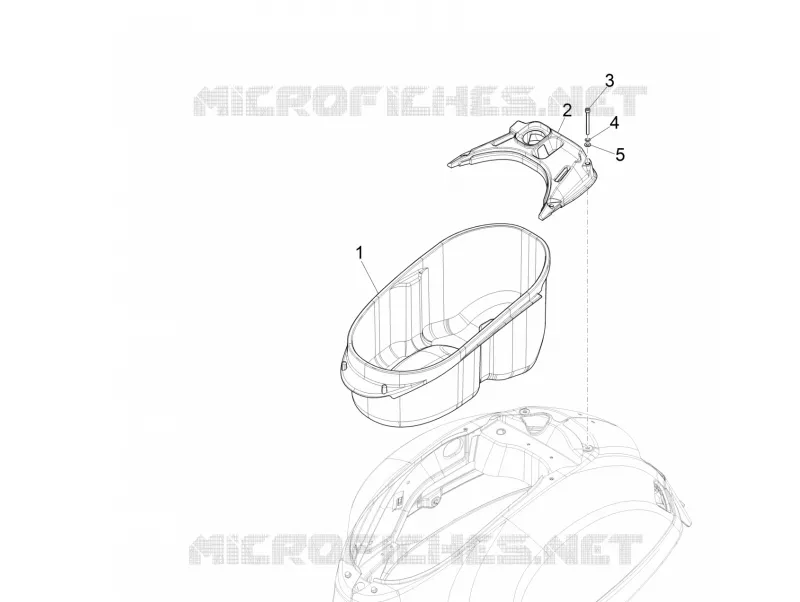Logement casque - Dessous de selle VESPA VESPA-SCOOTER 125 GTS 2016  GTS 4T E4 ABS