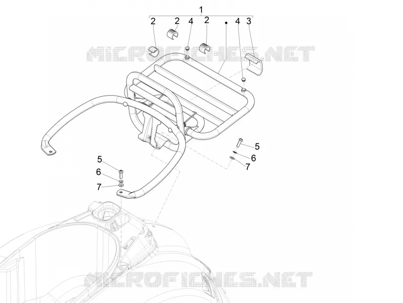 Porte-bagages arrière VESPA VESPA-SCOOTER 125 GTS 2016  GTS 4T E4 ABS