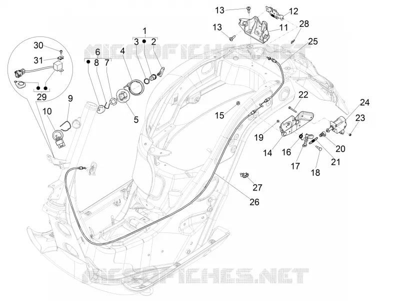 Serrures VESPA VESPA-SCOOTER 125 GTS 2016  GTS 4T E4 ABS