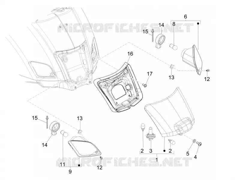 Eclairages arrière - Clignotants VESPA VESPA-SCOOTER 125 GTS 2010  GTS 4T ie Super E3