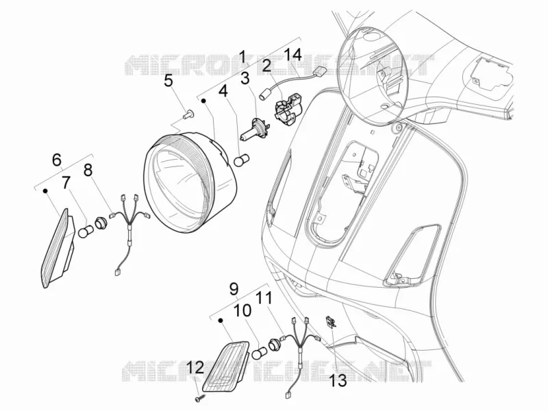 Eclairages avant - Clignotants VESPA VESPA-SCOOTER 125 GTS 2012  GTS 4T ie Super E3