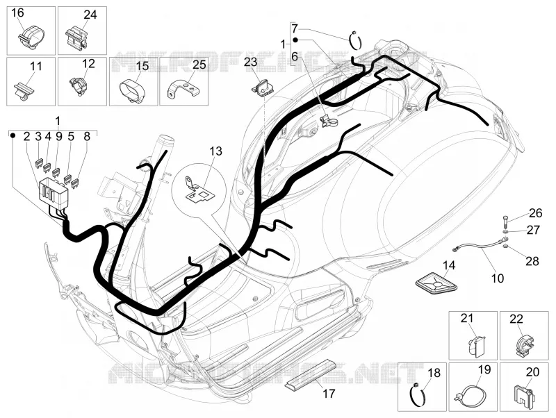Faisceau de câbles principal VESPA VESPA-SCOOTER 125 GTS 2016  GTS 4T ie Super E3