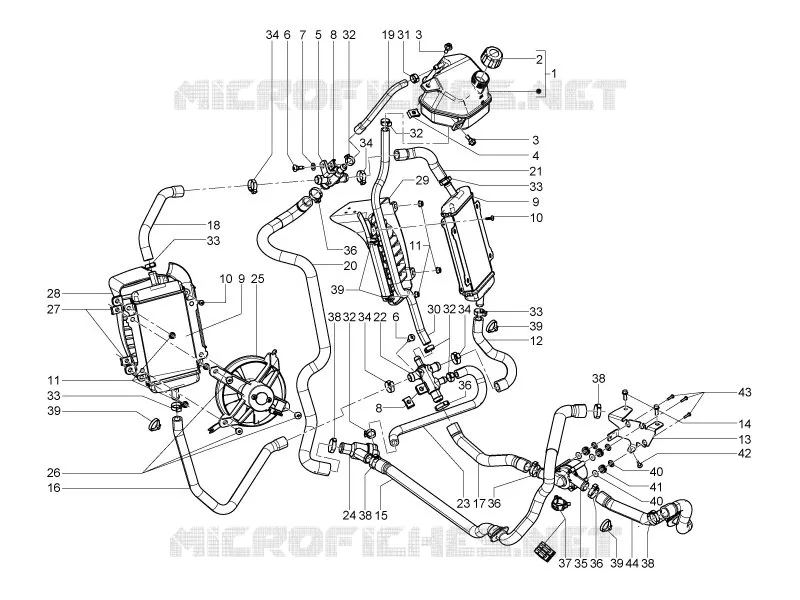 Installation refroidissement VESPA VESPA-SCOOTER 125 GTS 2014  GTS 4T ie Super E3