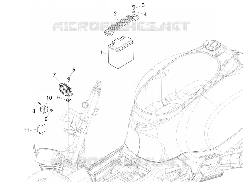 Relais - Batterie - Avertisseur sonore VESPA VESPA-SCOOTER 125 GTS 2009  GTS 4T ie Super E3