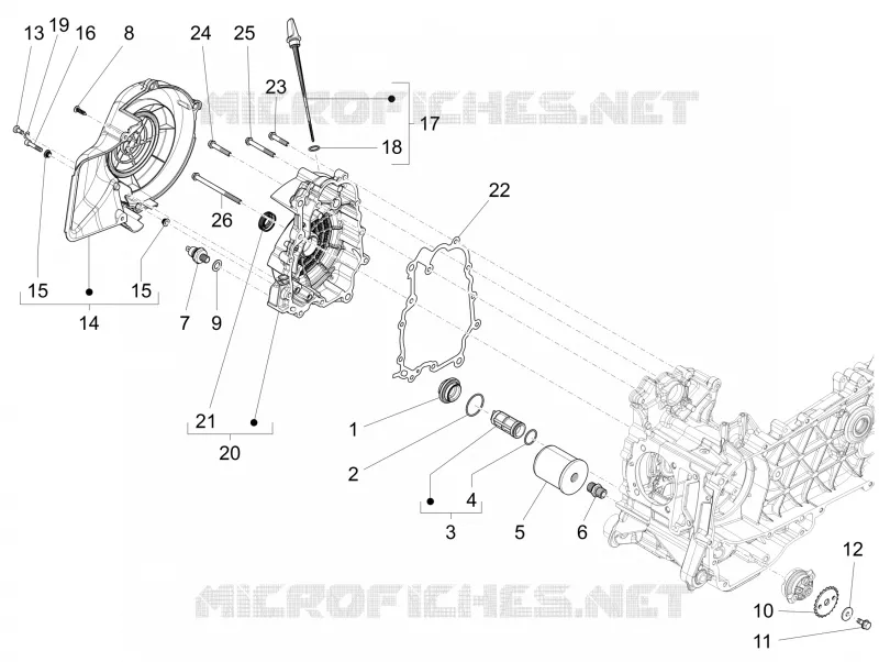Couvercle volant magnetique - Filtre à huile VESPA VESPA-SCOOTER 150 GTS 2017  GTS Super ie 4T 3V
