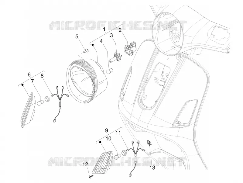 Eclairages avant - Clignotants VESPA VESPA-SCOOTER 150 GTS 2016  GTS Super ie 4T 3V