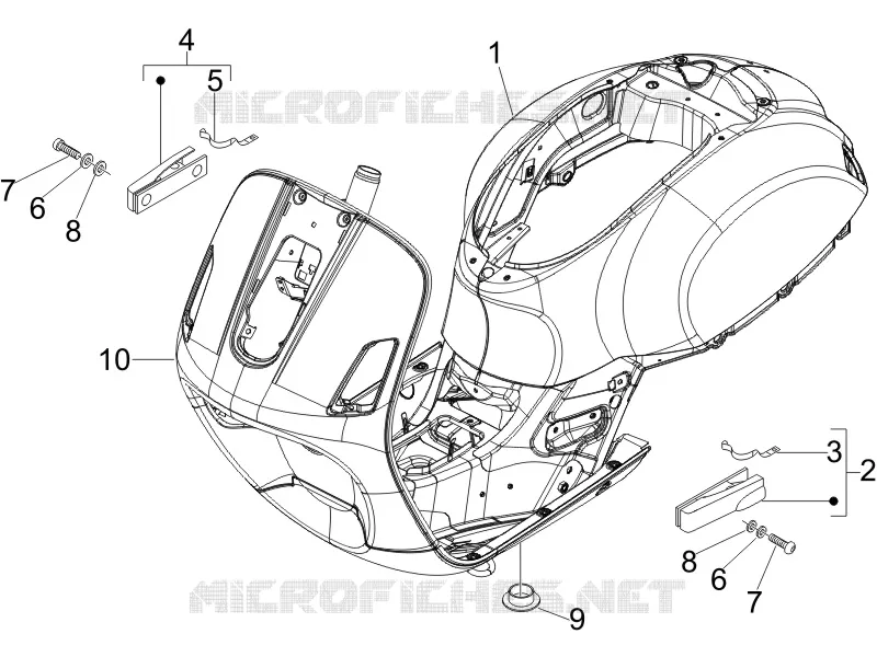Châssis/coque VESPA VESPA-SCOOTER 250 GTS 2009  GTS ABS