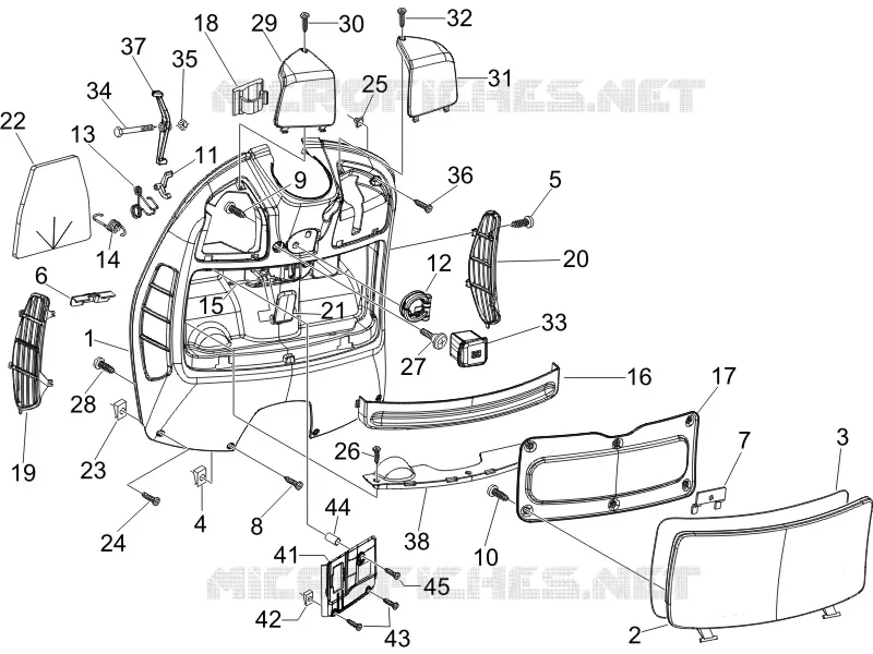 Coffre avant - Contre-tablier VESPA VESPA-SCOOTER 250 GTS 2006  GTS ABS