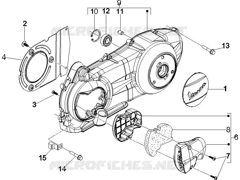 Couvercle carter - Refoidissement carter VESPA VESPA-SCOOTER 250 GTS 2005  GTS ABS