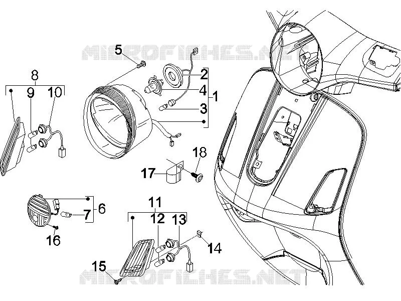 Eclairages avant - Clignotants VESPA VESPA-SCOOTER 250 GTS 2007  GTS ABS