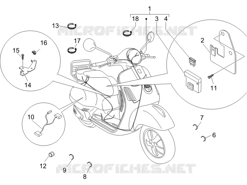 Faisceau de câbles principal VESPA VESPA-SCOOTER 250 GTS 2006  GTS ABS