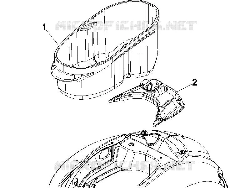 Logement casque - Dessous de selle VESPA VESPA-SCOOTER 250 GTS 2008  GTS ABS