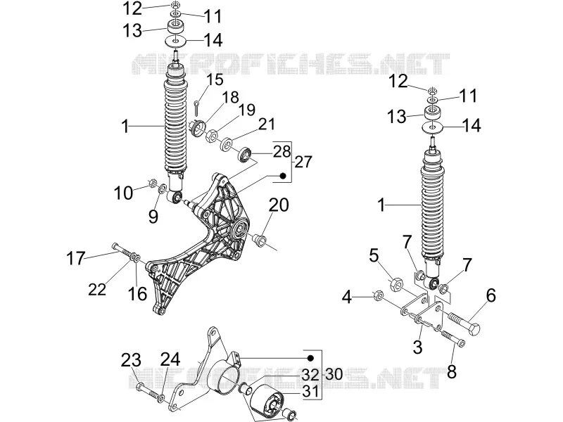Suspension arrière - Amortisseur/s VESPA VESPA-SCOOTER 250 GTS 2005  GTS ABS