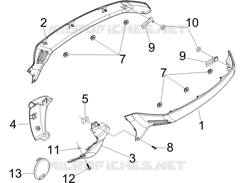 Couvertures laterales - Spoiler VESPA VESPA-SCOOTER 250 GTS 2009  GTS ABS