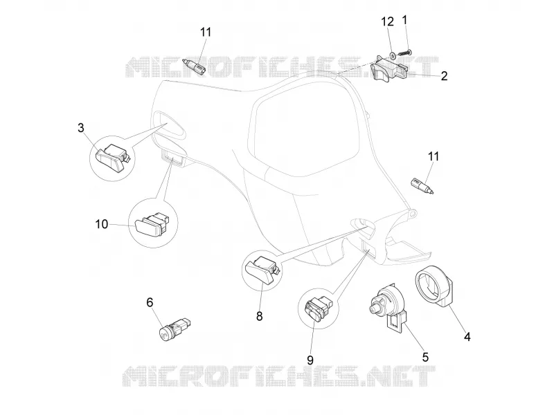 Inverseurs - Commutateurs - Boutons - Interrupteurs VESPA VESPA-SCOOTER 250 GTS 2005  GTS ABS