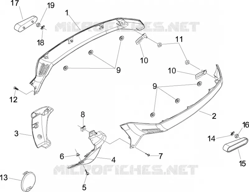 Couvertures laterales - Spoiler VESPA VESPA-SCOOTER 250 GTS 2011  GTS ie