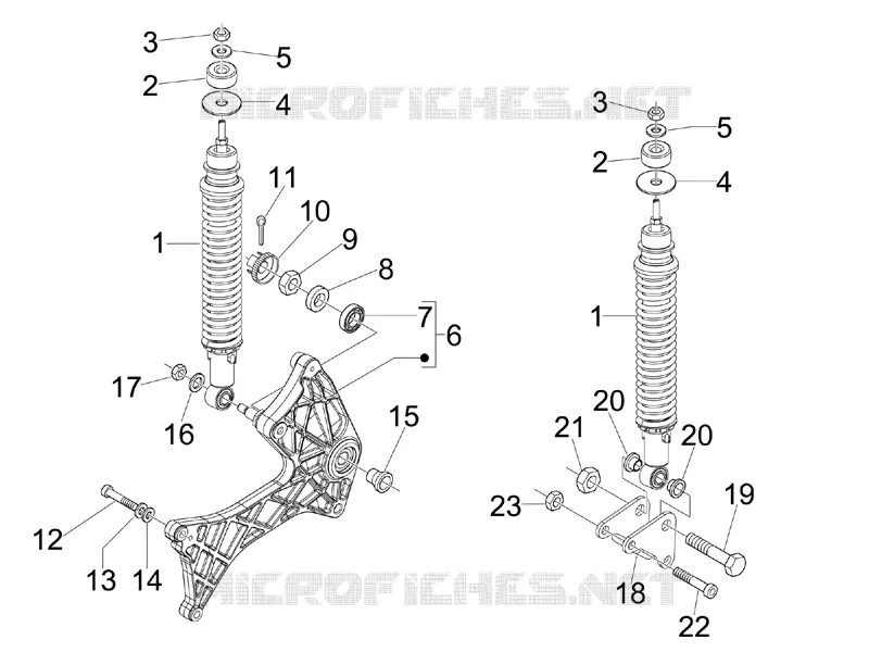 Suspension arrière - Amortisseur/s VESPA VESPA-SCOOTER 250 GTS 2011  GTS ie