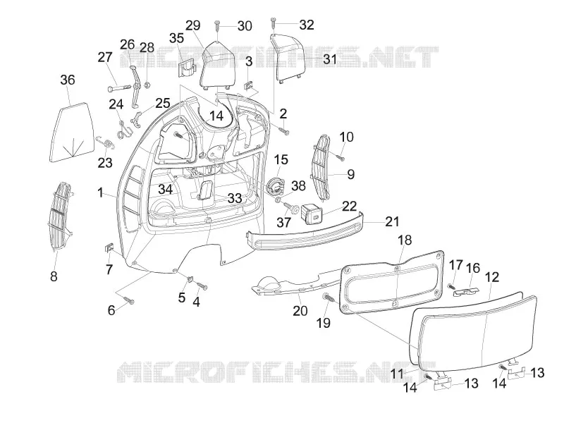 Coffre avant - Contre-tablier VESPA VESPA-SCOOTER 300 GTS 2011  GTS ie