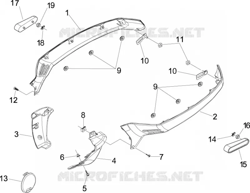 Couvertures laterales - Spoiler VESPA VESPA-SCOOTER 300 GTS 2012  GTS ie