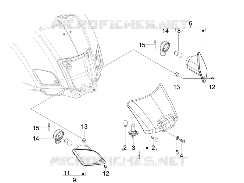 Eclairages arrière - Clignotants VESPA VESPA-SCOOTER 300 GTS 2009  GTS ie