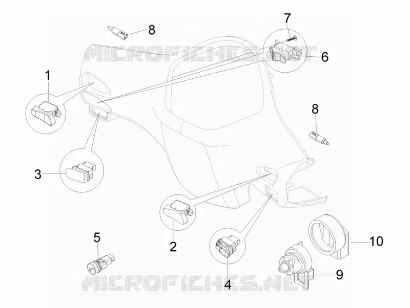 Inverseurs - Commutateurs - Boutons - Interrupteurs VESPA VESPA-SCOOTER 300 GTS 2013  GTS ie