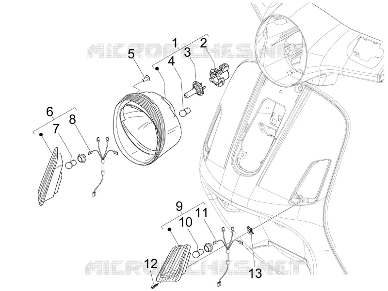 Eclairages avant - Clignotants VESPA VESPA-SCOOTER 300 GTS 2015  GTS ie