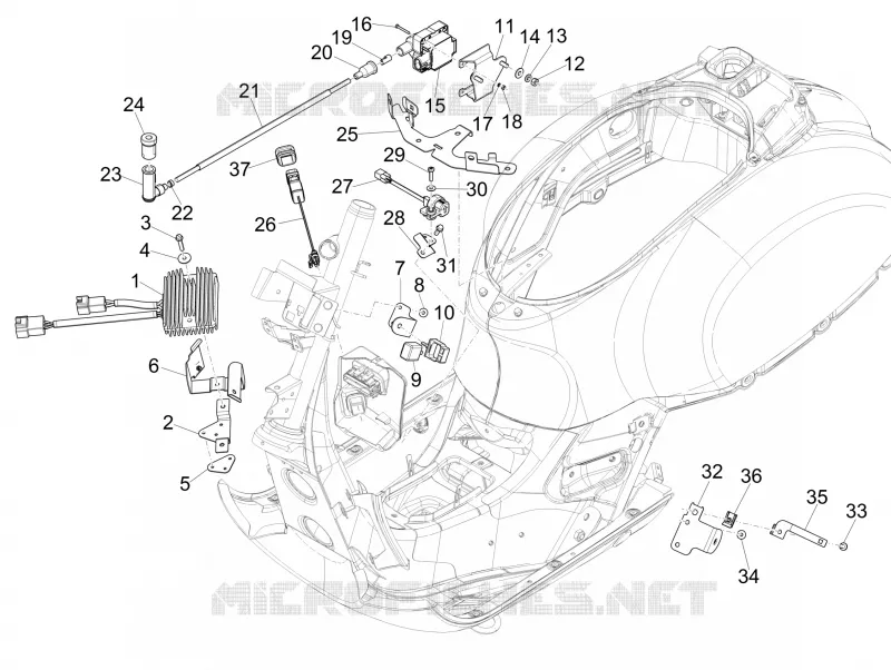 Régulateurs de tension - Centrales electroniques - Bobine H.T. VESPA VESPA-SCOOTER 300 GTS 2012  GTS ie