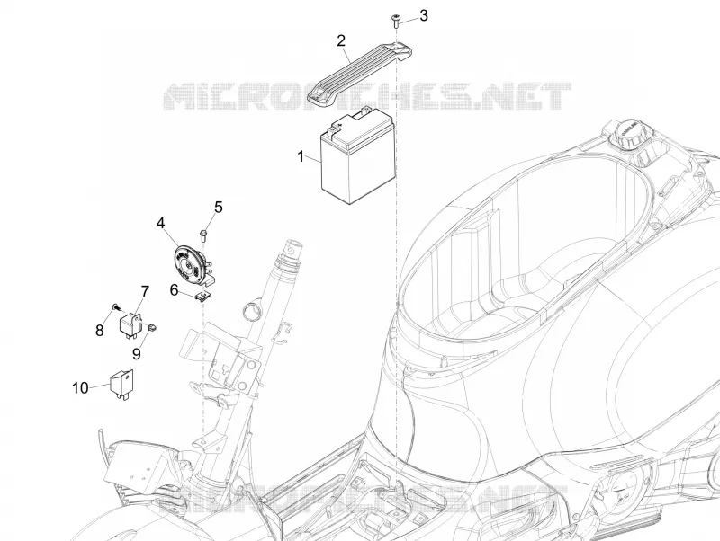 Relais - Batterie - Avertisseur sonore VESPA VESPA-SCOOTER 300 GTS 2014  GTS ie