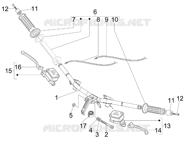 Guidon - Maître cylindre VESPA VESPA-SCOOTER 300 GTS 2015  GTS ie ABS