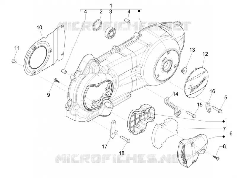 Couvercle carter - Refoidissement carter VESPA VESPA-SCOOTER 300 GTS 2017  GTS ie ABS