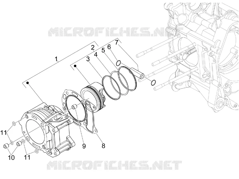 Groupe cylindre-piston-axe VESPA VESPA-SCOOTER 300 GTS 2015  GTS ie ABS