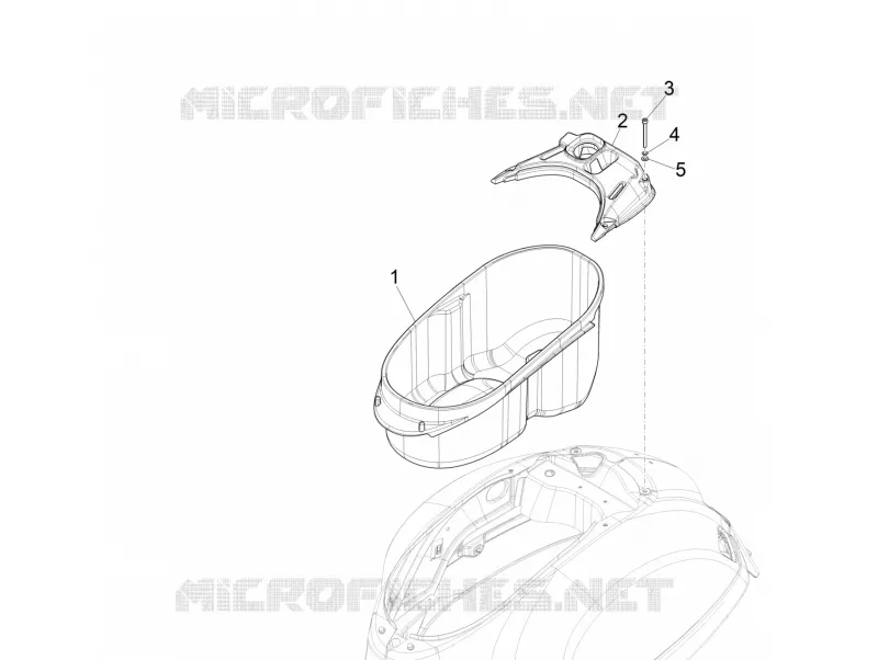 Logement casque - Dessous de selle VESPA VESPA-SCOOTER 300 GTS 2015  GTS ie ABS