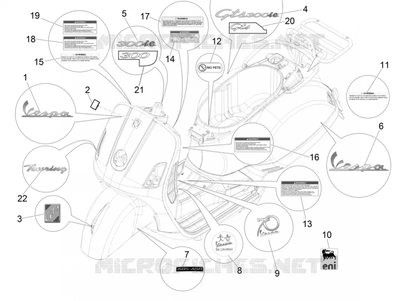 Monogrammes - Decorations VESPA VESPA-SCOOTER 300 GTS 2015  GTS ie ABS