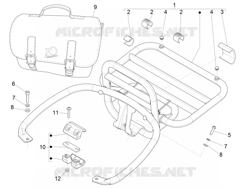 Porte-bagages arrière VESPA VESPA-SCOOTER 300 GTS 2015  GTS ie ABS