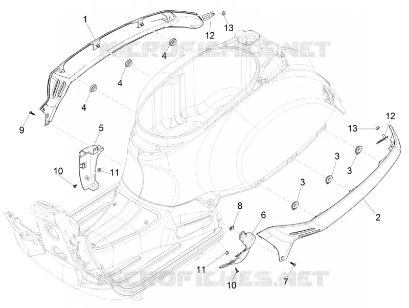Couvertures laterales - Spoiler VESPA VESPA-SCOOTER 300 GTS 2017  GTS ie ABS E4