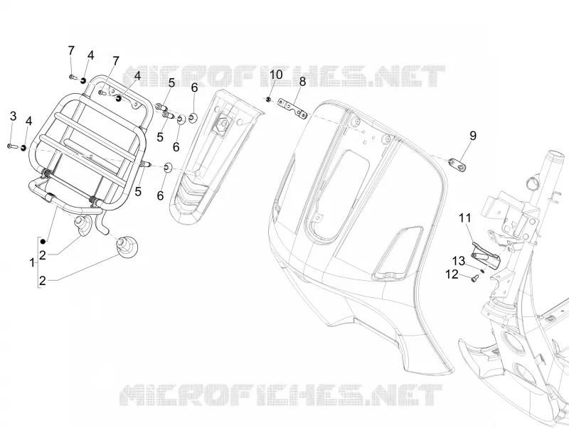 Porte-bagages avant VESPA VESPA-SCOOTER 300 GTS 2017  GTS ie ABS E4