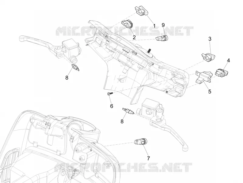 Inverseurs - Commutateurs - Boutons - Interrupteurs VESPA VESPA-SCOOTER 300 GTS 2015  GTS ie ABS Super