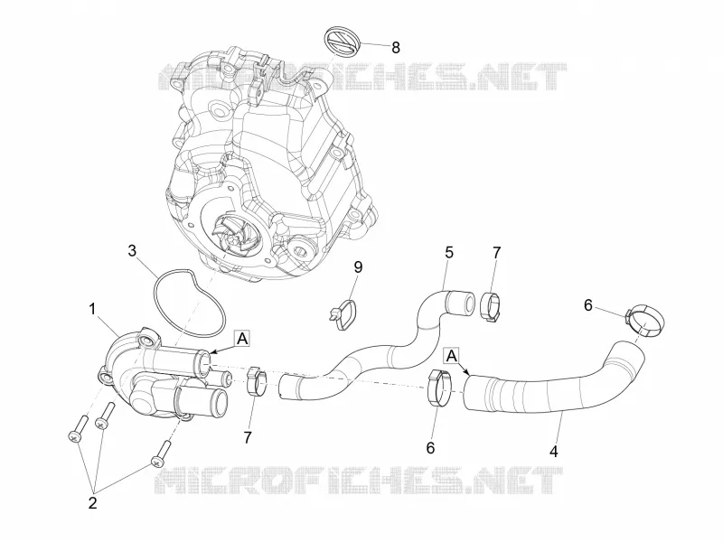Pompe à eau VESPA VESPA-SCOOTER 300 GTS 2014  GTS ie ABS Super