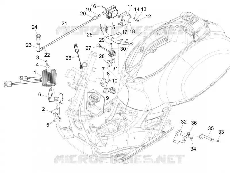Régulateurs de tension - Centrales electroniques - Bobine H.T. VESPA VESPA-SCOOTER 300 GTS 2015  GTS ie ABS Super