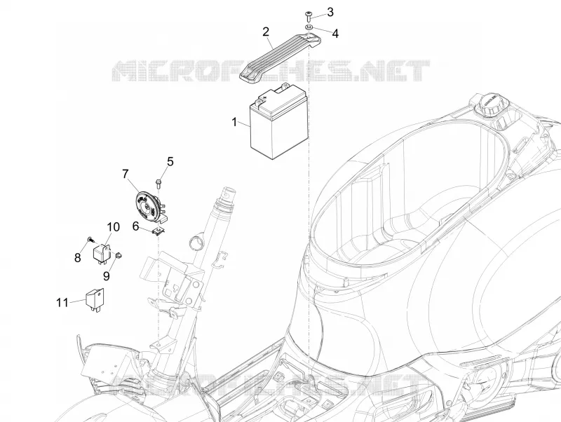 Relais - Batterie - Avertisseur sonore VESPA VESPA-SCOOTER 300 GTS 2008  GTS ie Super