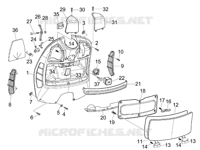 Coffre avant - Contre-tablier VESPA VESPA-SCOOTER 300 GTS 2010  GTS ie Super Sport